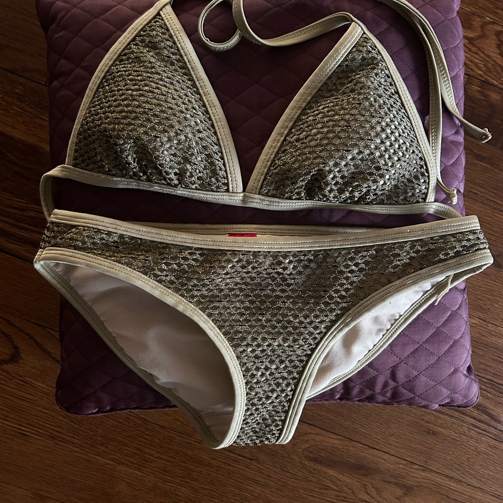 Stylish Gold Bikini Set